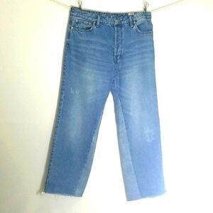Free People Reworked Crop High Rise Wide Leg Jeans - Sz. 28